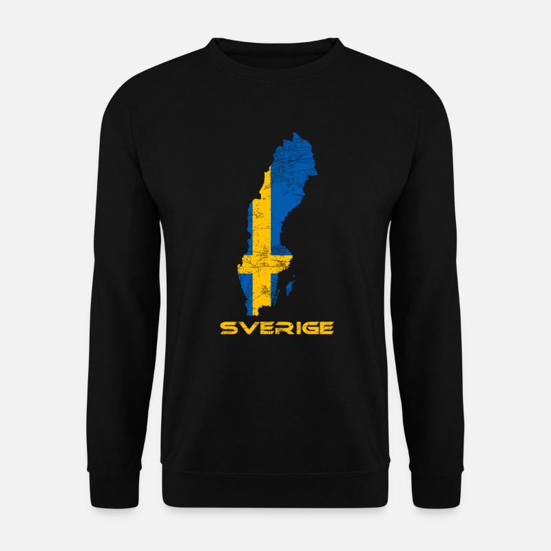 Schweden Schwedisch Flagge Landkarte - Unisex Pullover - Schwarz
