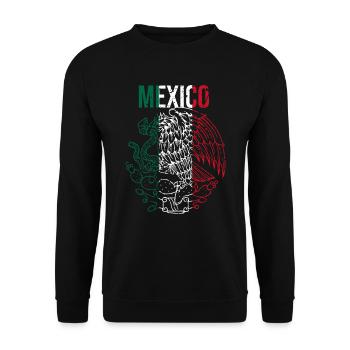 Mexico Coat of Arms - Unisex Sweatshirt - black - Front - Alina (178cm) & Michal (187cm)