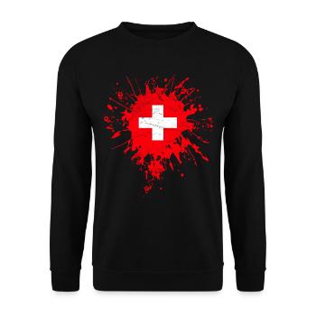 Suisse Drapeau - Sweat-shirt Unisexe - noir - Devant - Alina (178cm) & Michal (187cm)