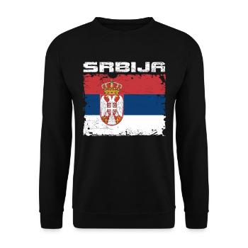 Serbie Drapeau Srbija - Sweat-shirt Unisexe - noir - Devant - Alina (178cm) & Michal (187cm)