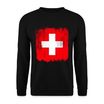 Suisse Drapeau - Sweat-shirt Unisexe - noir - Devant - Alina (178cm) & Michal (187cm)