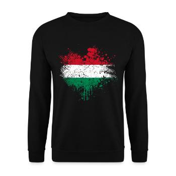Drapeau de la Hongrie - Sweat-shirt Unisexe - noir - Devant - Alina (178cm) & Michal (187cm)