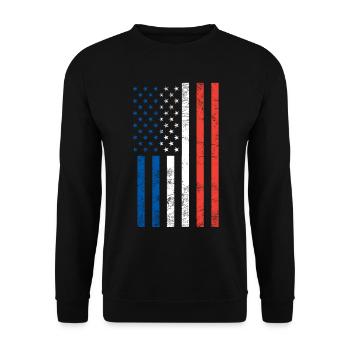 Drapeau français américain - Sweat-shirt Unisexe - noir - Devant - Alina (178cm) & Michal (187cm)