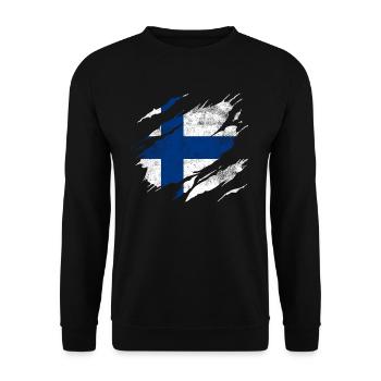 Finland flag - Unisex Sweatshirt - black - Front - Alina (178cm) & Michal (187cm)
