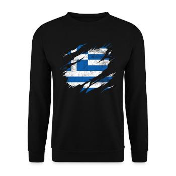Greece Flag - Unisex Sweatshirt - black - Front - Alina (178cm) & Michal (187cm)