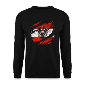 Drapeau autrichien avec armoiries aigles - Sweat-shirt Unisexe - noir - Devant - Alina (178cm) & Michal (187cm)
