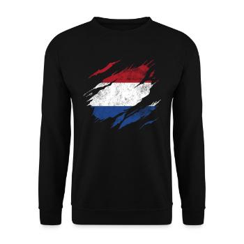 Netherlands Flag - Unisex Sweatshirt - black - Front - Alina (178cm) & Michal (187cm)