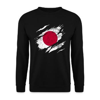 Japan Flag - Unisex Sweatshirt - black - Front - Alina (178cm) & Michal (187cm)