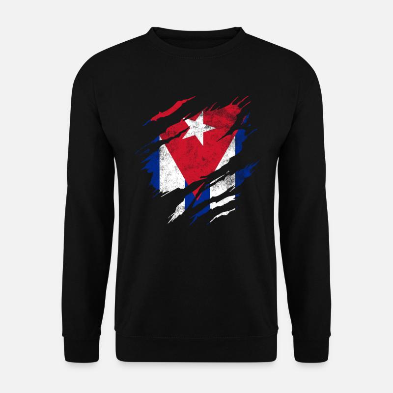 Cuba déchiré drapeau - Sweat-shirt Unisexe - noir