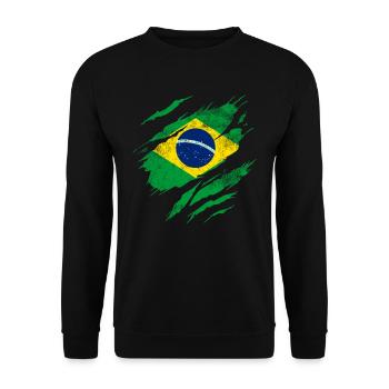 Brazil flag - Unisex Sweatshirt - black - Front - Alina (178cm) & Michal (187cm)