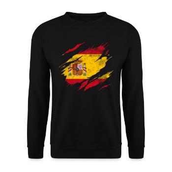 Espagne Drapeau - Sweat-shirt Unisexe - noir - Devant - Alina (178cm) & Michal (187cm)