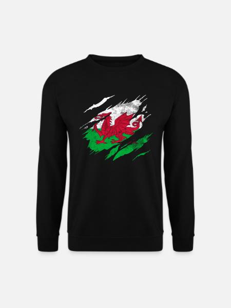 Wales Flagge - Unisex Pullover - Schwarz