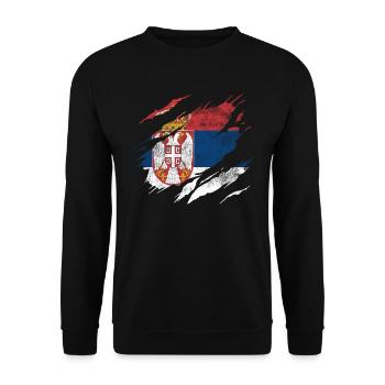 Manteau drapeau Serbie - Sweat-shirt Unisexe - noir - Devant - Alina (178cm) & Michal (187cm)