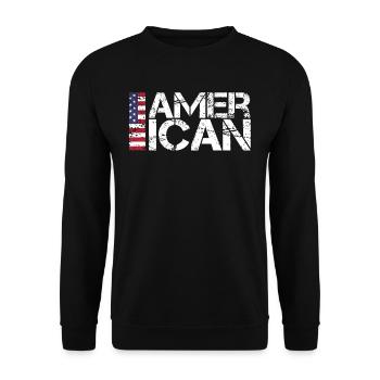 Américain - Sweat-shirt Unisexe - noir - Devant - Alina (178cm) & Michal (187cm)