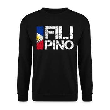 Philippin - Sweat-shirt Unisexe - noir - Devant - Alina (178cm) & Michal (187cm)