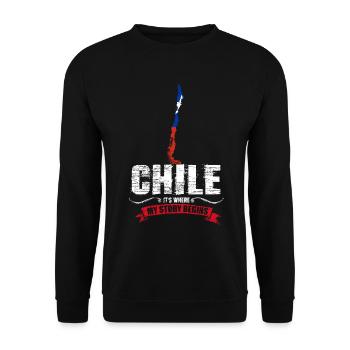 Chile - Unisex Sweatshirt - black - Front - Alina (178cm) & Michal (187cm)