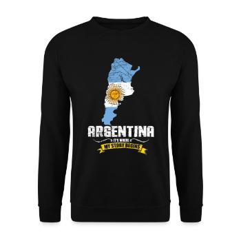 Argentina - Unisex Sweatshirt - black - Front - Alina (178cm) & Michal (187cm)
