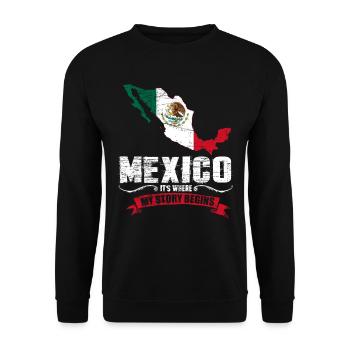 Mexiko - Unisex Pullover - Schwarz - Vorne - Alina (178cm) & Michal (187cm)