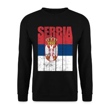Drapeau de la Serbie - Sweat-shirt Unisexe - noir - Devant - Alina (178cm) & Michal (187cm)