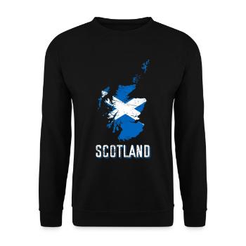 Schottland Flagge Geografie - Unisex Pullover - Schwarz - Vorne - Alina (178cm) & Michal (187cm)