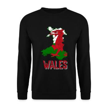 Wales - Unisex Pullover - Schwarz - Vorne - Alina (178cm) & Michal (187cm)