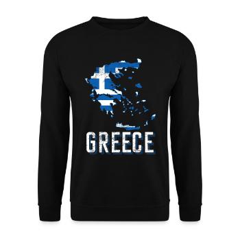 Greece Fan - Unisex Sweatshirt - black - Front - Alina (178cm) & Michal (187cm)