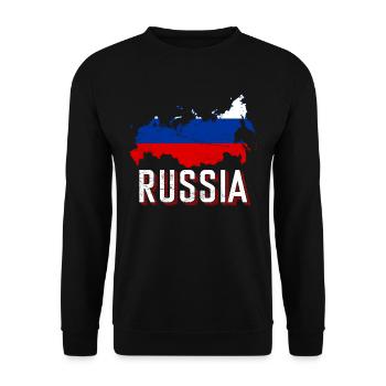 Russia Flag Map - Unisex Sweatshirt - black - Front - Alina (178cm) & Michal (187cm)
