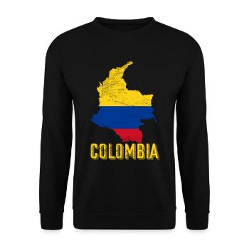 Colombia Country Shape Flag - Unisex Sweatshirt - black - Front - Alina (178cm) & Michal (187cm)