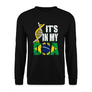 Brasilien ist in meiner DNA - Unisex Pullover - Schwarz - Vorne - Alina (178cm) & Michal (187cm)
