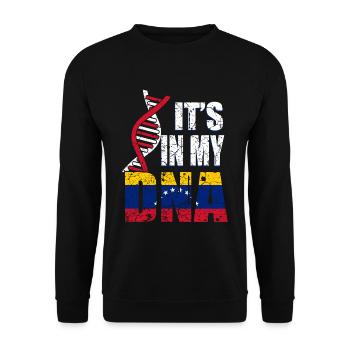 Venezuela ist in meiner DNA - Unisex Pullover - Schwarz - Vorne - Alina (178cm) & Michal (187cm)