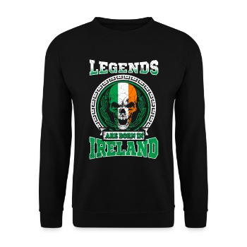 Legends are born in Ireland - Unisex Sweatshirt - black - Front - Alina (178cm) & Michal (187cm)