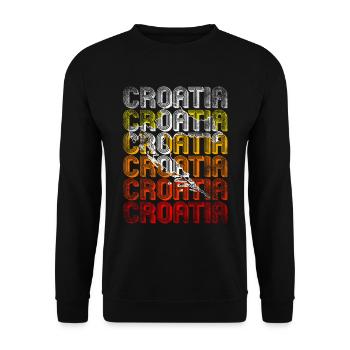 Croatia - Unisex Sweatshirt - black - Front - Alina (178cm) & Michal (187cm)