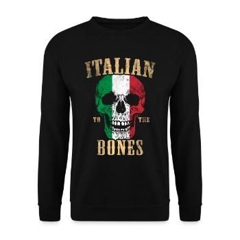 Italians to the bone - Unisex Sweatshirt - black - Front - Alina (178cm) & Michal (187cm)
