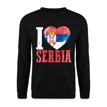 J’aime la Serbie - Sweat-shirt Unisexe - noir - Devant - Alina (178cm) & Michal (187cm)