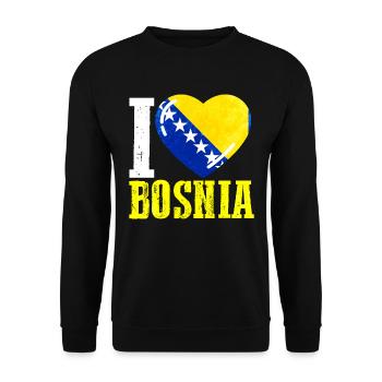 J’aime la Bosnie - Sweat-shirt Unisexe - noir - Devant - Alina (178cm) & Michal (187cm)