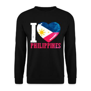Ich liebe die Philippinen - Unisex Pullover - Schwarz - Vorne - Alina (178cm) & Michal (187cm)