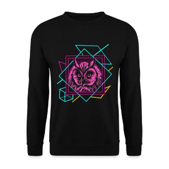 Eule - Unisex Pullover - Schwarz - Vorne - Alina (178cm) & Michal (187cm)