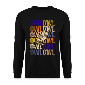 Owl - Unisex Sweatshirt - black - Front - Alina (178cm) & Michal (187cm)