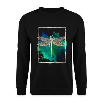 dragon-fly - Unisex Sweatshirt - black - Front - Alina (178cm) & Michal (187cm)