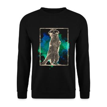 meerkat - Unisex Sweatshirt - black - Front - Alina (178cm) & Michal (187cm)