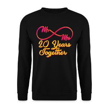 20 ans de mariage - Sweat-shirt Unisexe - noir - Devant - Alina (178cm) & Michal (187cm)