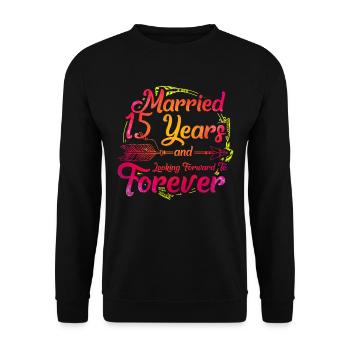 15e anniversaire de mariage - Sweat-shirt Unisexe - noir - Devant - Alina (178cm) & Michal (187cm)