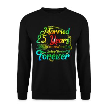 25e anniversaire de mariage - Sweat-shirt Unisexe - noir - Devant - Alina (178cm) & Michal (187cm)