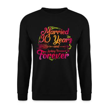 30e anniversaire de mariage - Sweat-shirt Unisexe - noir - Devant - Alina (178cm) & Michal (187cm)