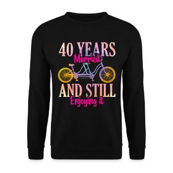 40e anniversaire de mariage - Sweat-shirt Unisexe - noir - Devant - Alina (178cm) & Michal (187cm)