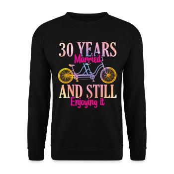 30e anniversaire de mariage - Sweat-shirt Unisexe - noir - Devant - Alina (178cm) & Michal (187cm)