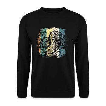 Dragon - Unisex Sweatshirt - black - Front - Alina (178cm) & Michal (187cm)