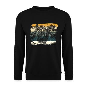 Chinese Dragon - Unisex Sweatshirt - black - Front - Alina (178cm) & Michal (187cm)