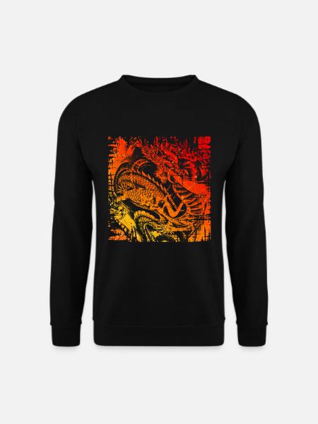 Chinesischer Japanischer Drache Fabelwesen - Unisex Pullover - Schwarz