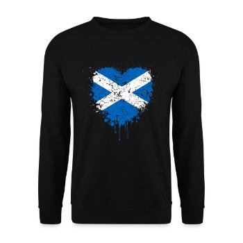 Scotland Flag Heart - Unisex Sweatshirt - black - Front - Alina (178cm) & Michal (187cm)